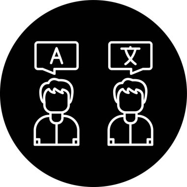 Language Line inverted circle. Vector Illustration For Web Use