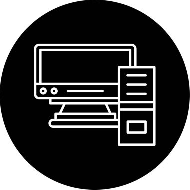 Screen Line inverted circle. Vector Illustration For Web Use