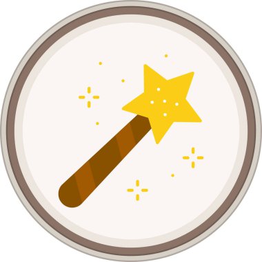 Magic Wand Flat sticker. Vector Illustration For Web Use