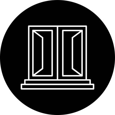 Window Line inverted circle. Vector Illustration For Web Use