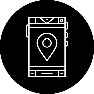 Location Line inverted circle. Vector Illustration For Web Use