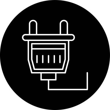 Plug Line ters çevrilmiş çember. Web Kullanımı için Vektör İllüstrasyonu