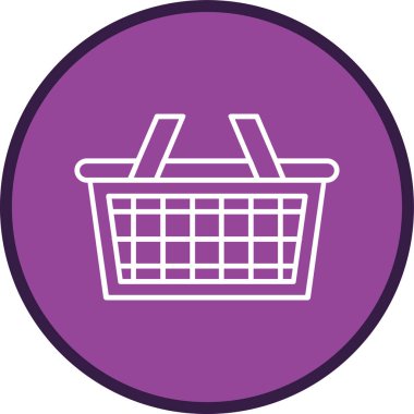 Alışveriş Sepeti Hattı çok daireli. Web Kullanımı için Vektör İllüstrasyonu