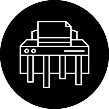 Shredder Line inverted circle. Vector Illustration For Web Use