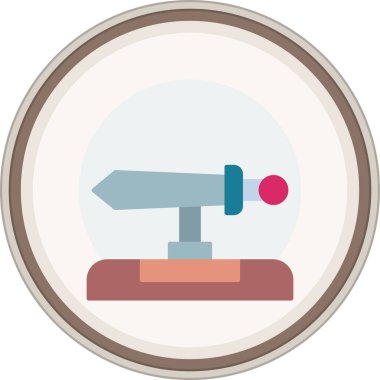 Kılıç yassı çıkartması. Web Kullanımı için Vektör İllüstrasyonu