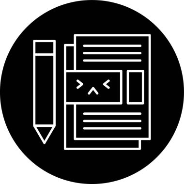 Satır ters çevrilmiş çemberi yaz. Web Kullanımı için Vektör İllüstrasyonu