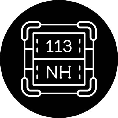 Nihonyum Hattı ters çevrilmiş. Web Kullanımı için Vektör İllüstrasyonu