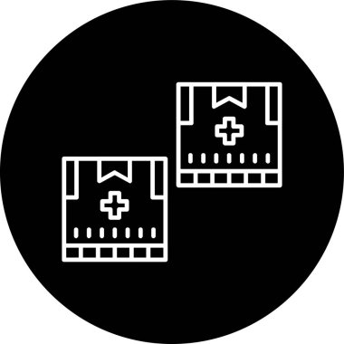 Parcel Line inverted circle. Vector Illustration For Web Use