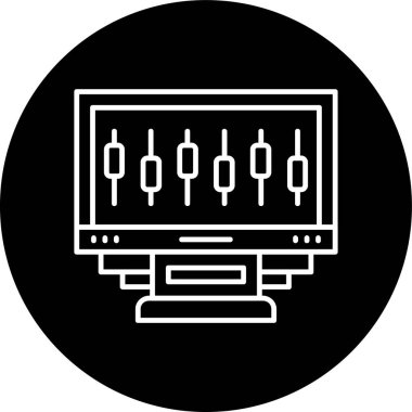 Ekolayzır Çizgisi ters çevrilmiş çember. Web Kullanımı için Vektör İllüstrasyonu