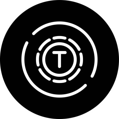 T Hattı ters dönmüş daire. Web Kullanımı için Vektör İllüstrasyonu