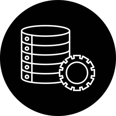 Database Line inverted circle. Vector Illustration For Web Use
