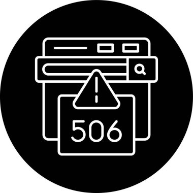 506 Hata Hatası ters çevrilmiş çember. Web Kullanımı için Vektör İllüstrasyonu