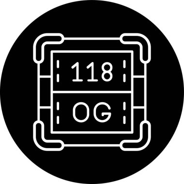 Oganesson Hattı ters dönmüş daire. Web Kullanımı için Vektör İllüstrasyonu