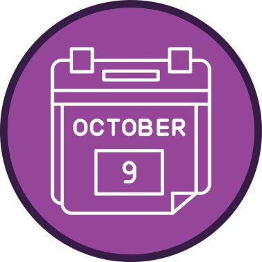 9 Ekim Tarih Hattı çoklu daire. Web Kullanımı için Vektör İllüstrasyonu