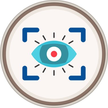 Göz İzleme Düz etiketi. Web Kullanımı için Vektör İllüstrasyonu