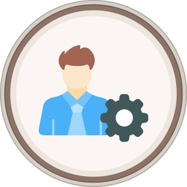 Kullanıcı Ayarları Düz etiketi. Web Kullanımı için Vektör İllüstrasyonu