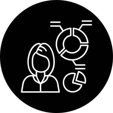 User Demographics Line inverted circle. Vector Illustration For Web Use