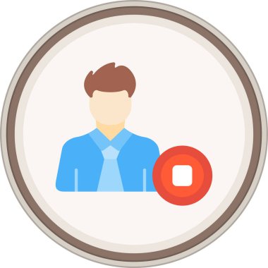 Kullanıcı Noktası Düz etiketi. Web Kullanımı için Vektör İllüstrasyonu