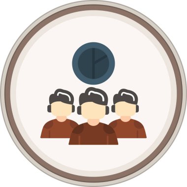 Kullanıcı Nüfusu Düz Etiketi. Web Kullanımı için Vektör İllüstrasyonu