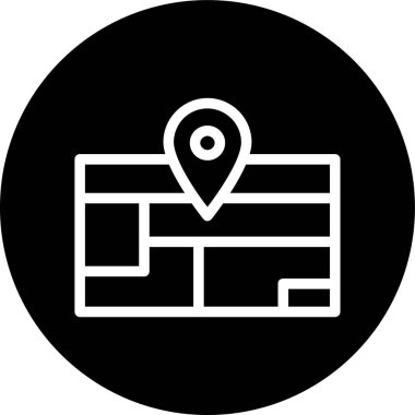 Map-point Line inverted circle. Vector Illustration For Web Use
