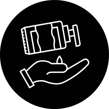 Losyon Hattı ters dönmüş daire. Web Kullanımı için Vektör İllüstrasyonu