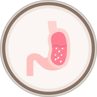 Mide yassı çıkartması. Web Kullanımı için Vektör İllüstrasyonu