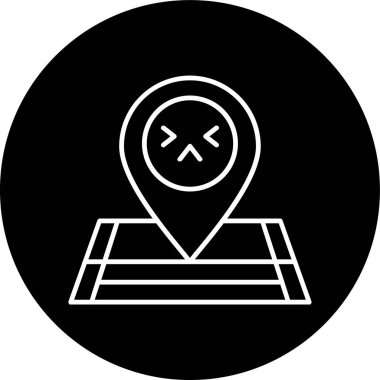 Yer çizgisi ters çevrilmiş daire. Web Kullanımı için Vektör İllüstrasyonu