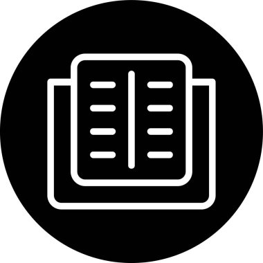 Book-open Line inverted circle. Vector Illustration For Web Use