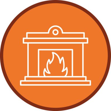 Fireplace Line multi circle. Vector Illustration For Web Use