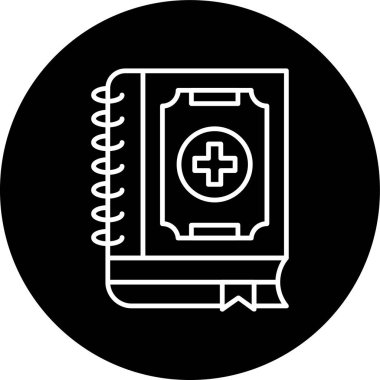 Tıbbi Kitap Hattı ters çevrilmiş. Web Kullanımı için Vektör İllüstrasyonu