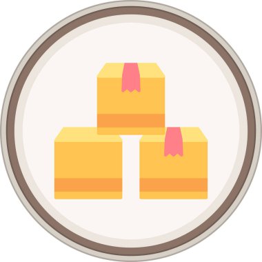 Düz kutu etiketi. Web Kullanımı için Vektör İllüstrasyonu