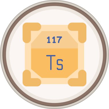 Tennessine Flat çıkartması. Web Kullanımı için Vektör İllüstrasyonu
