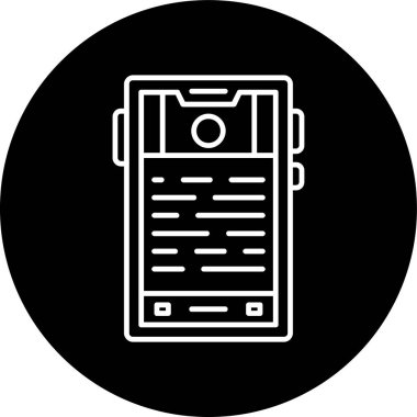 Smartphone Line inverted circle. Vector Illustration For Web Use