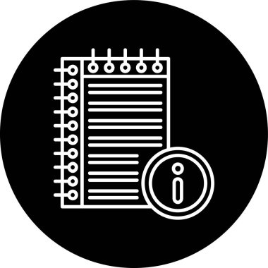 Notepad Line inverted circle. Vector Illustration For Web Use