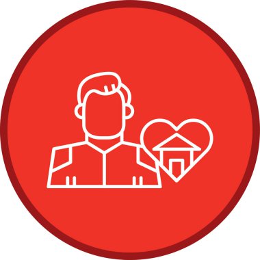 Social Worker Line multi circle. Vector Illustration For Web Use