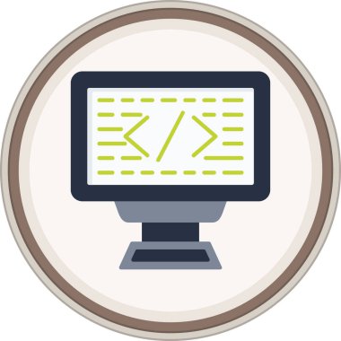 Düz etiket kodlanıyor. Web Kullanımı için Vektör İllüstrasyonu