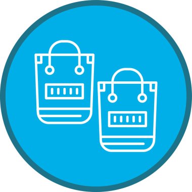 Alışveriş Çuvalı Hattı çoklu daire. Web Kullanımı için Vektör İllüstrasyonu