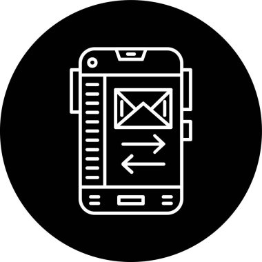 E- posta hattı ters çevrilmiş çember. Web Kullanımı için Vektör İllüstrasyonu