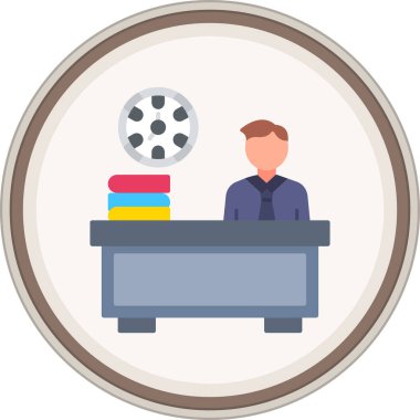 Busy Flat sticker. Vector Illustration For Web Use