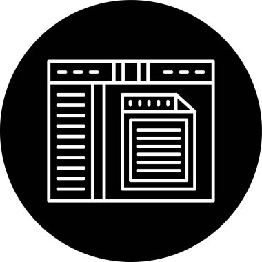 File Explorer Line inverted circle. Vector Illustration For Web Use