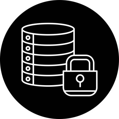 Database Line inverted circle. Vector Illustration For Web Use
