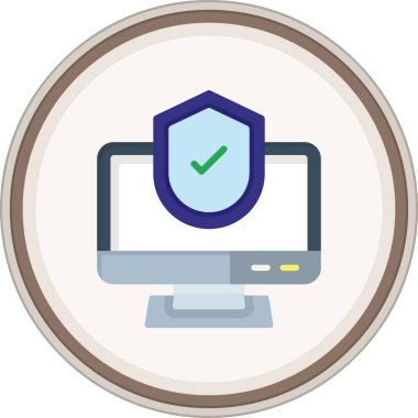 Kalkan yassı çıkartması. Web Kullanımı için Vektör İllüstrasyonu