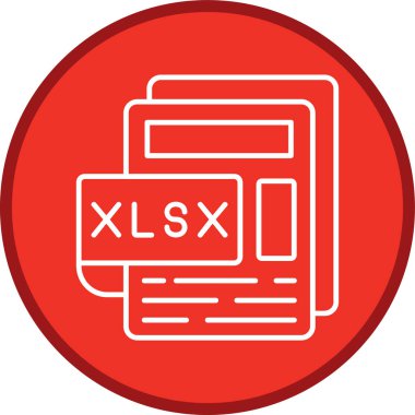 XLSX Dosya Satırı çoklu çember. Web Kullanımı için Vektör İllüstrasyonu