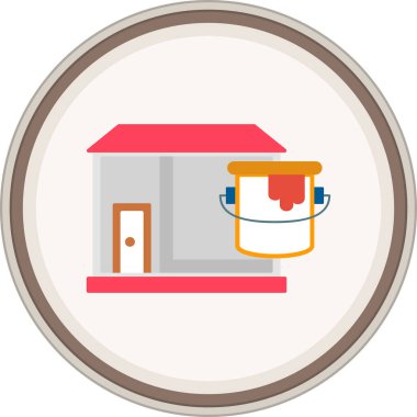 Düz renkli çıkartma. Web Kullanımı için Vektör İllüstrasyonu