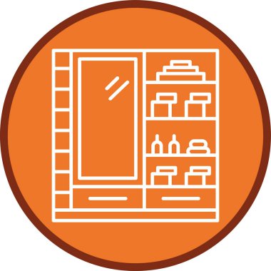 Banyo Kabine Hattı çok daireli. Web Kullanımı için Vektör İllüstrasyonu