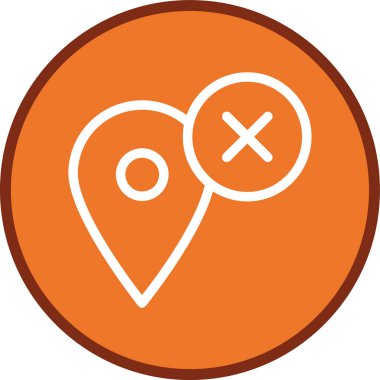 Harita-işaretleyici-çizgi çoklu daire. Web Kullanımı için Vektör İllüstrasyonu