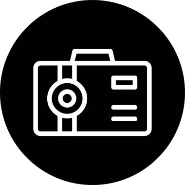 Camera Line inverted circle. Vector Illustration For Web Use