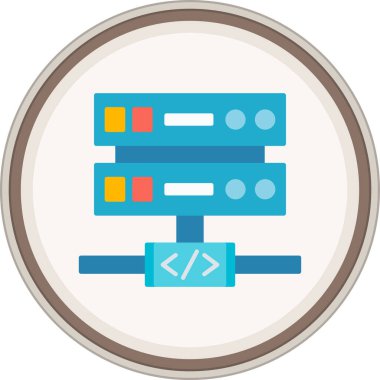 Backend Flat sticker. Vector Illustration For Web Use