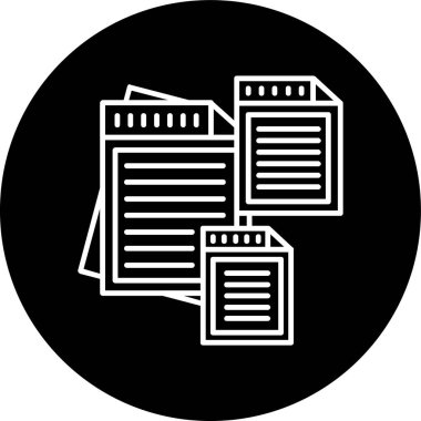 Belge Çizgisi ters çevrildi. Web Kullanımı için Vektör İllüstrasyonu