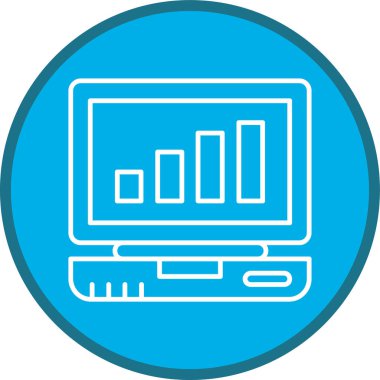 Laptop hattı çoklu daire. Web Kullanımı için Vektör İllüstrasyonu